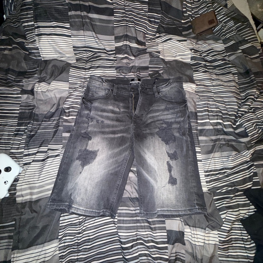 Men's Black Denim Shorts